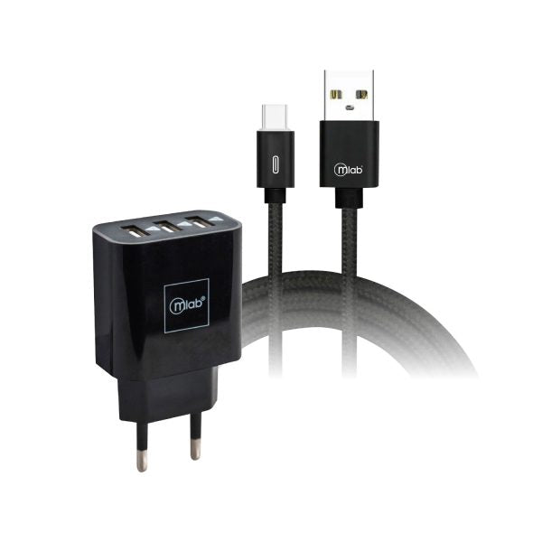 7900 - Kit Cargador Certificado 220v 2 en 1 + Cable Tipo C
