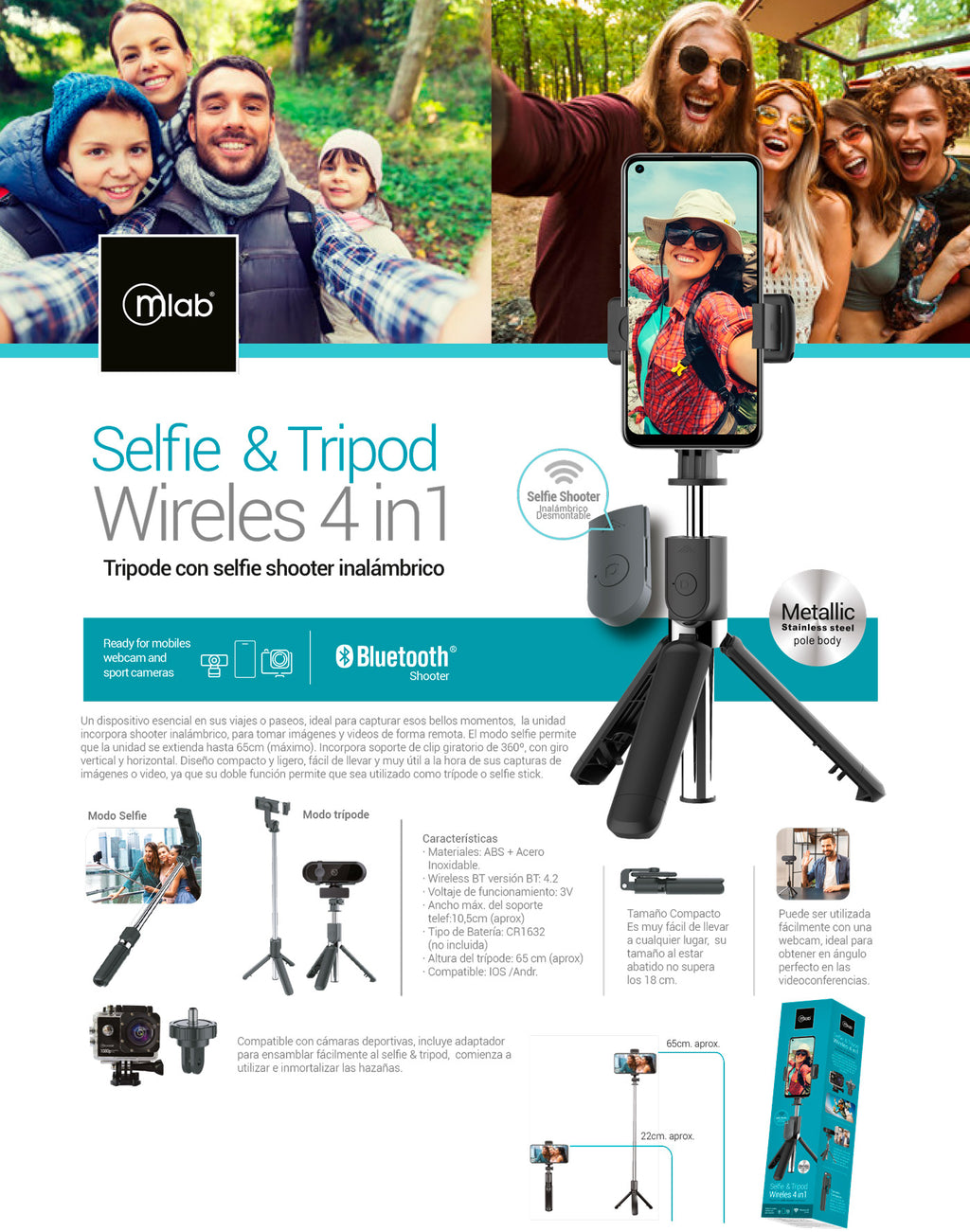 9132 – Selfie & Tripod wireless 4 in 1