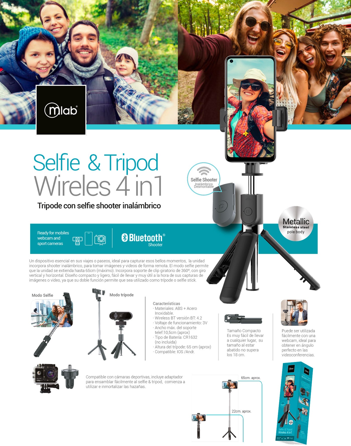 9132 – Selfie & Tripod wireless 4 in 1