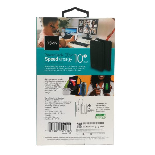 9220 - Batería portátil, Powerbank Speed energy 20w / 10.000mAh - Image 3
