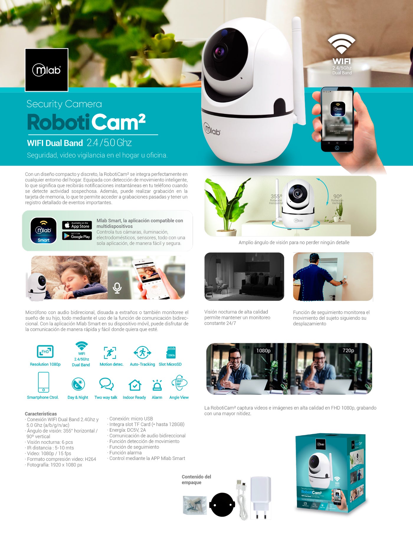 9257 – Security Cam RobotiCam2 WIFI Dual Band 2.4 / 5.0 Ghz