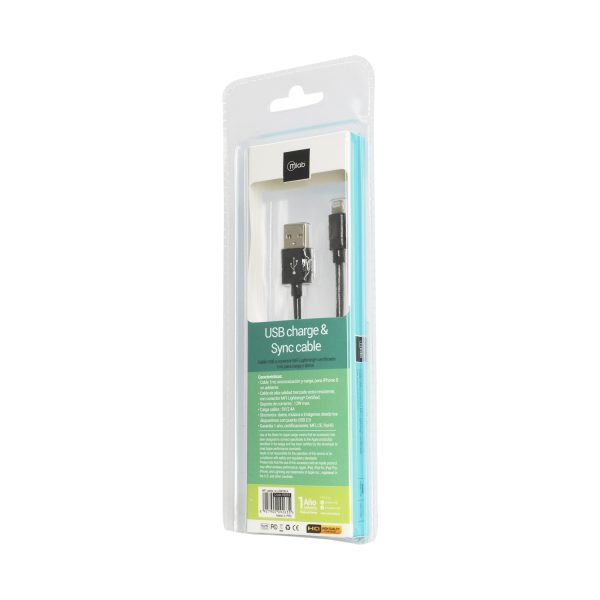 9263- Cable Certificado Lightning a USB Black - Image 4