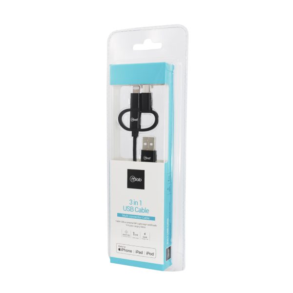 9269- Cable Certificado USB 3 en 1 multi connector Black - Image 3