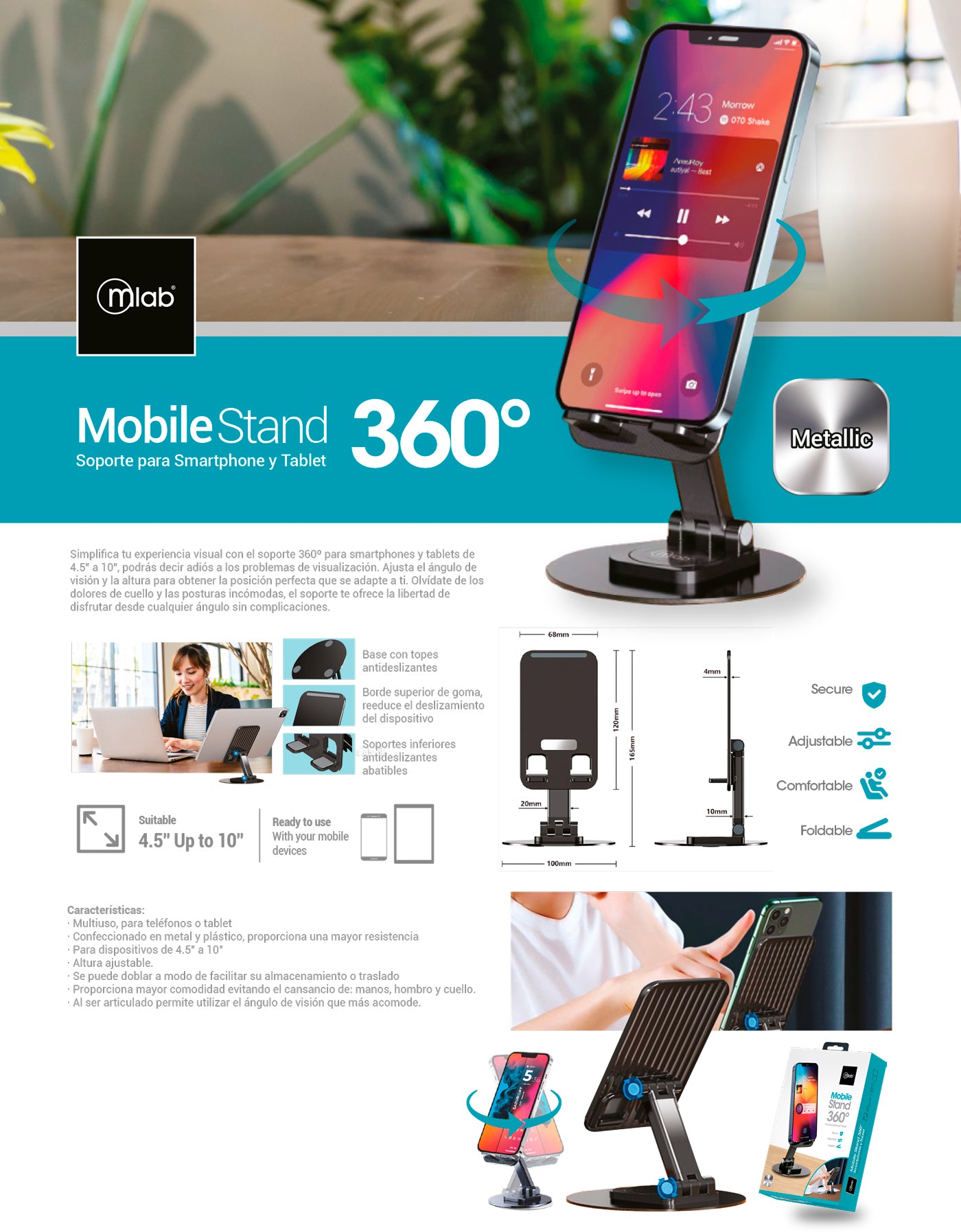 9285 – Mobile Stand Soporte 360 para Smartphone y tablet