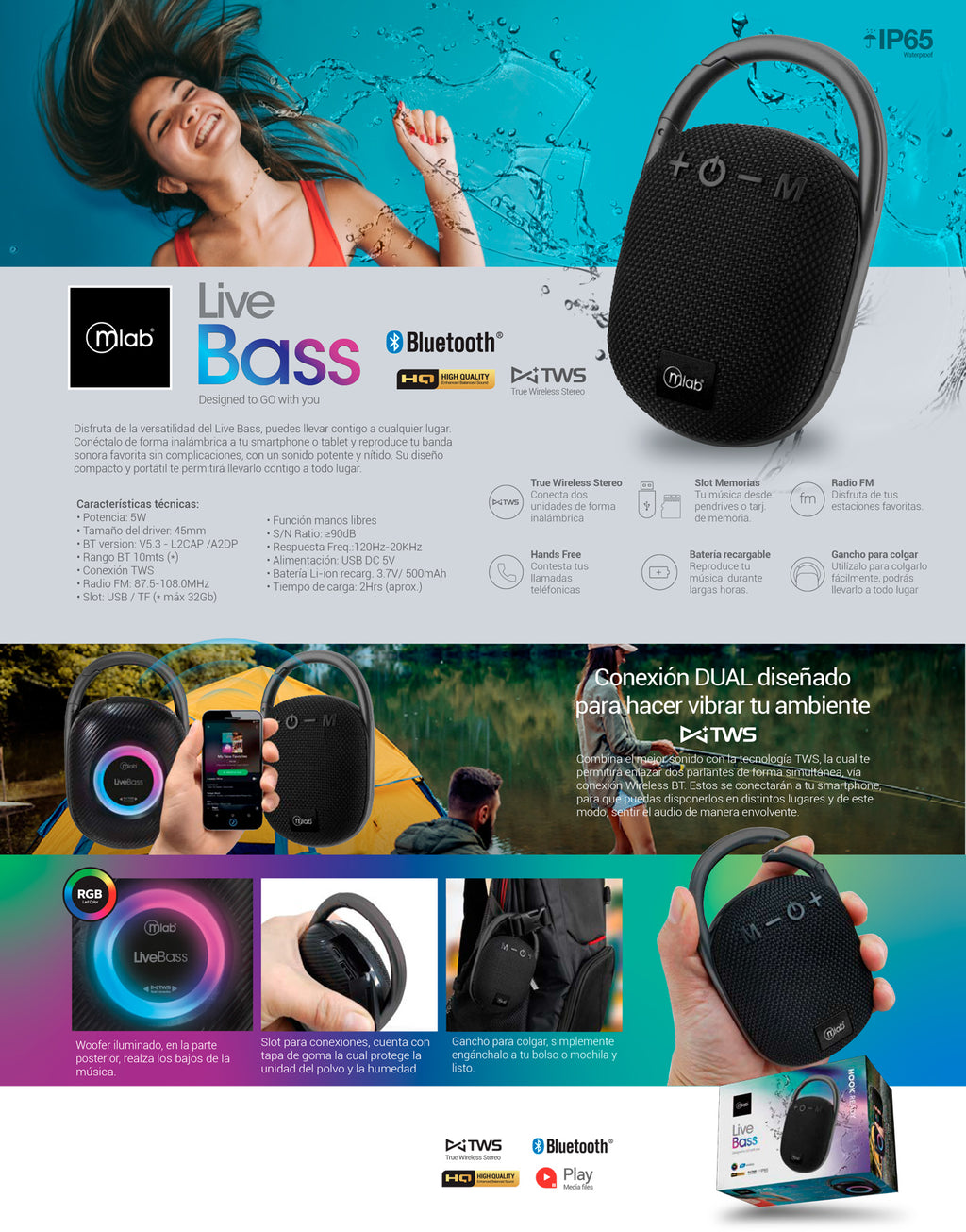 9298 – Live Bass TWS Speaker