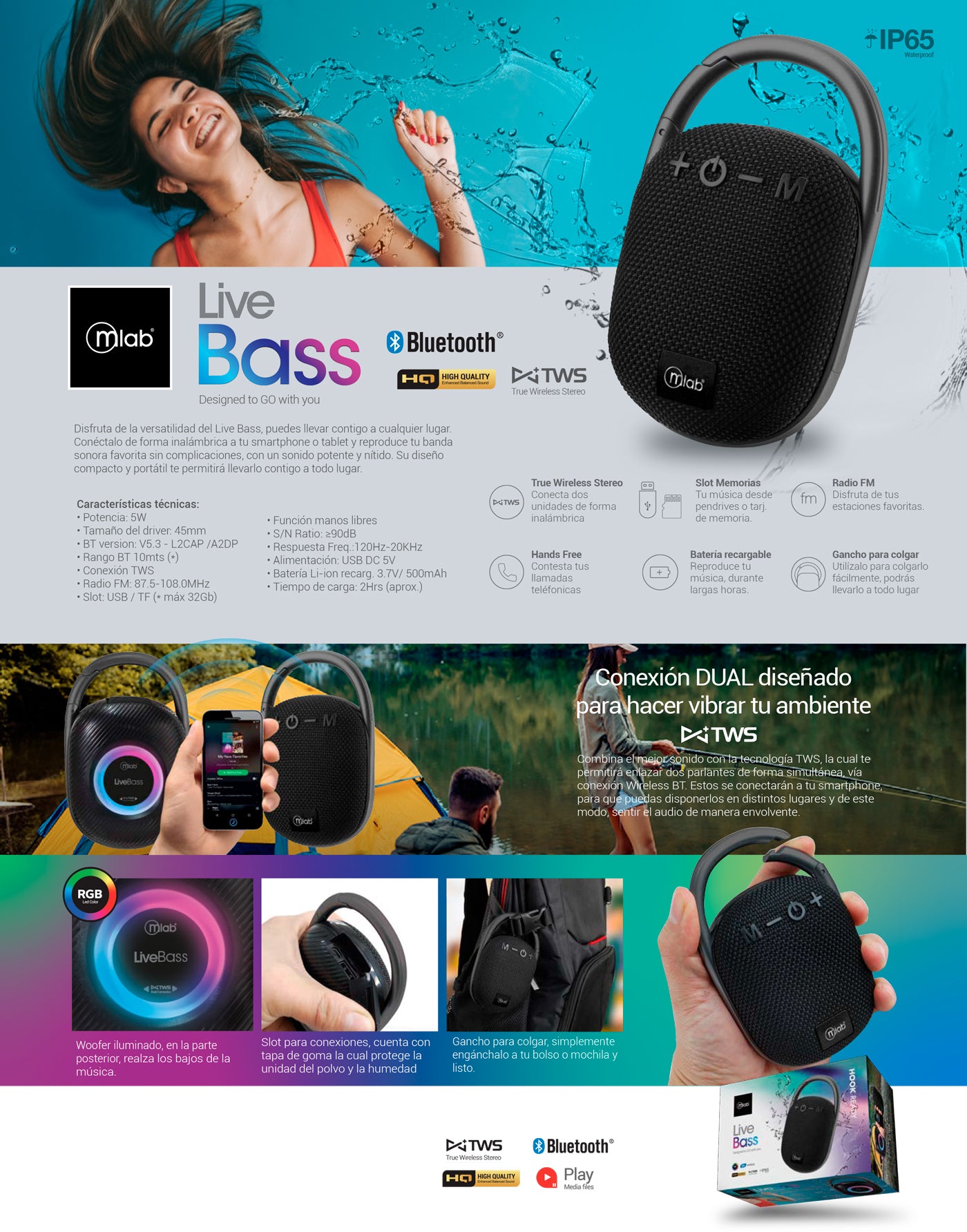 9298 – Live Bass TWS Speaker