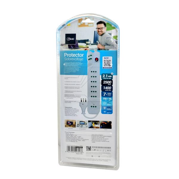 9303- Protector Sobrevoltaje MCL-07 1400J 2.1mt Blanco - Image 6