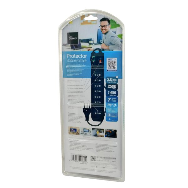9305- Protector Sobrevoltaje MCL-07 1400J 3.0mt Negro - Image 3