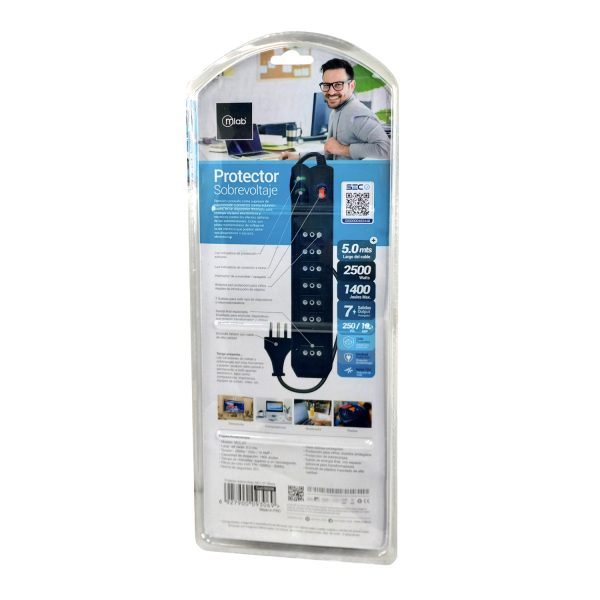 9306- Protector Sobrevoltaje MCL-07 1400J 5.0mt Negro - Image 3