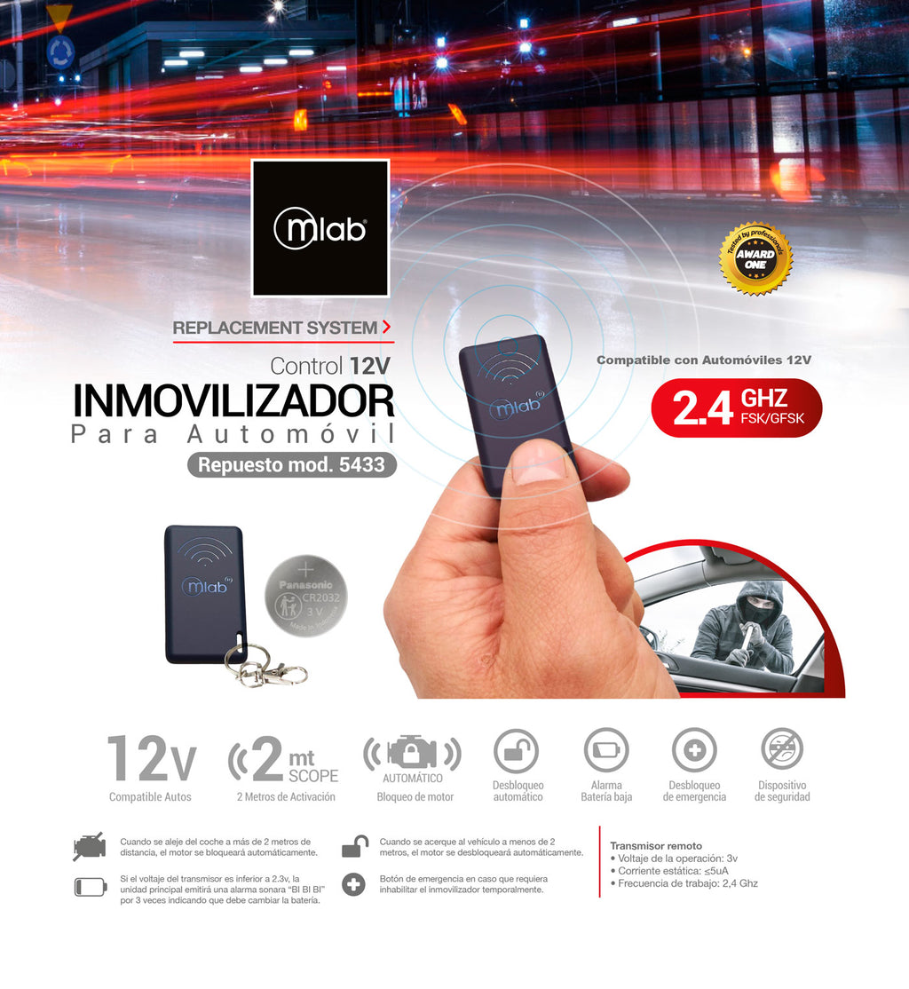 9314 – Control Inmovilizador Auto 12V (repuesto) 5433