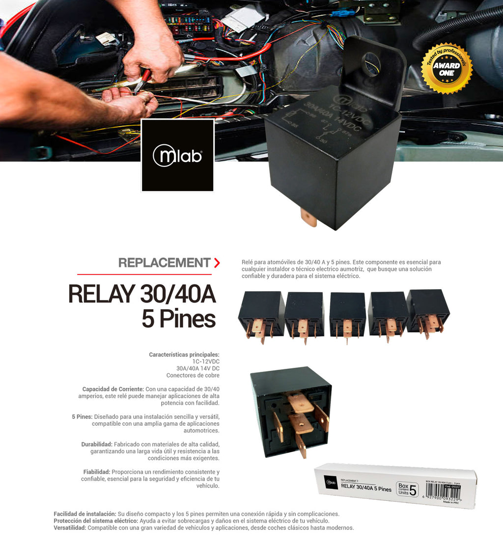 9322 – Relay 30/40A 5 Pines