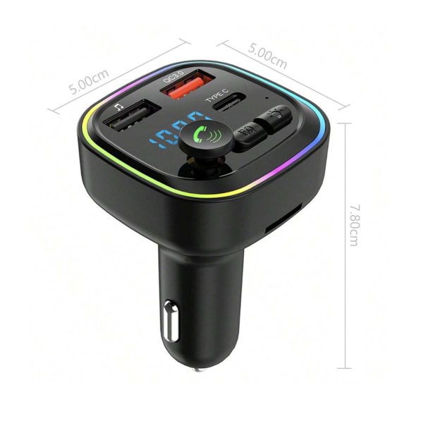 9349 - MLAB Transmisor FM BT 12V-24V + Cargador Rápido 20W 2USB QC3.0 + PD 3.1A + MSD - Image 2