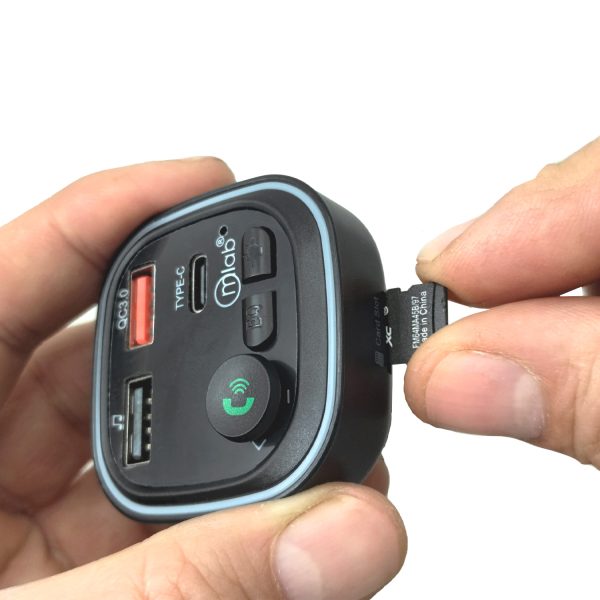 9349 - MLAB Transmisor FM BT 12V-24V + Cargador Rápido 20W 2USB QC3.0 + PD 3.1A + MSD - Image 5