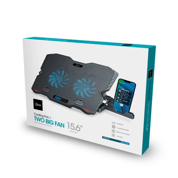 9382 - Mlab base ventilador notebook Two Big Fan 12,5 LCD Display Speeder - Image 7