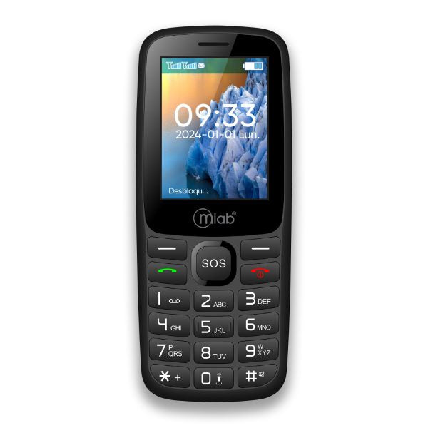 9387 -Teléfono Senior Bar 4G SOS,  2,4"- Black