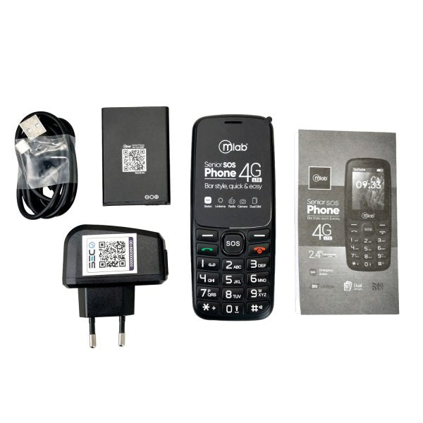 9387 -Teléfono Senior Bar 4G SOS,  2,4"- Black - Image 9