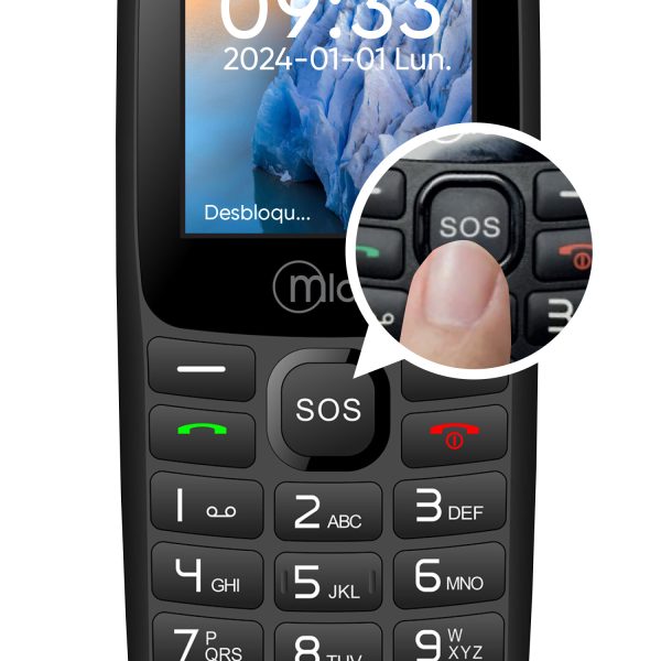 9387 -Teléfono Senior Bar 4G SOS,  2,4"- Black - Image 4