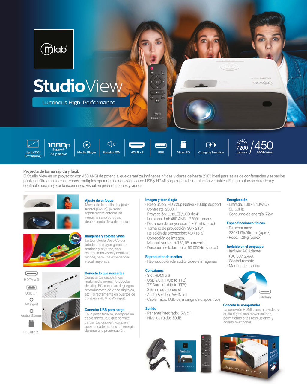 9397 – Proyector Studio View Led/Lcd 450 Ansi Lumen FHD 1080P