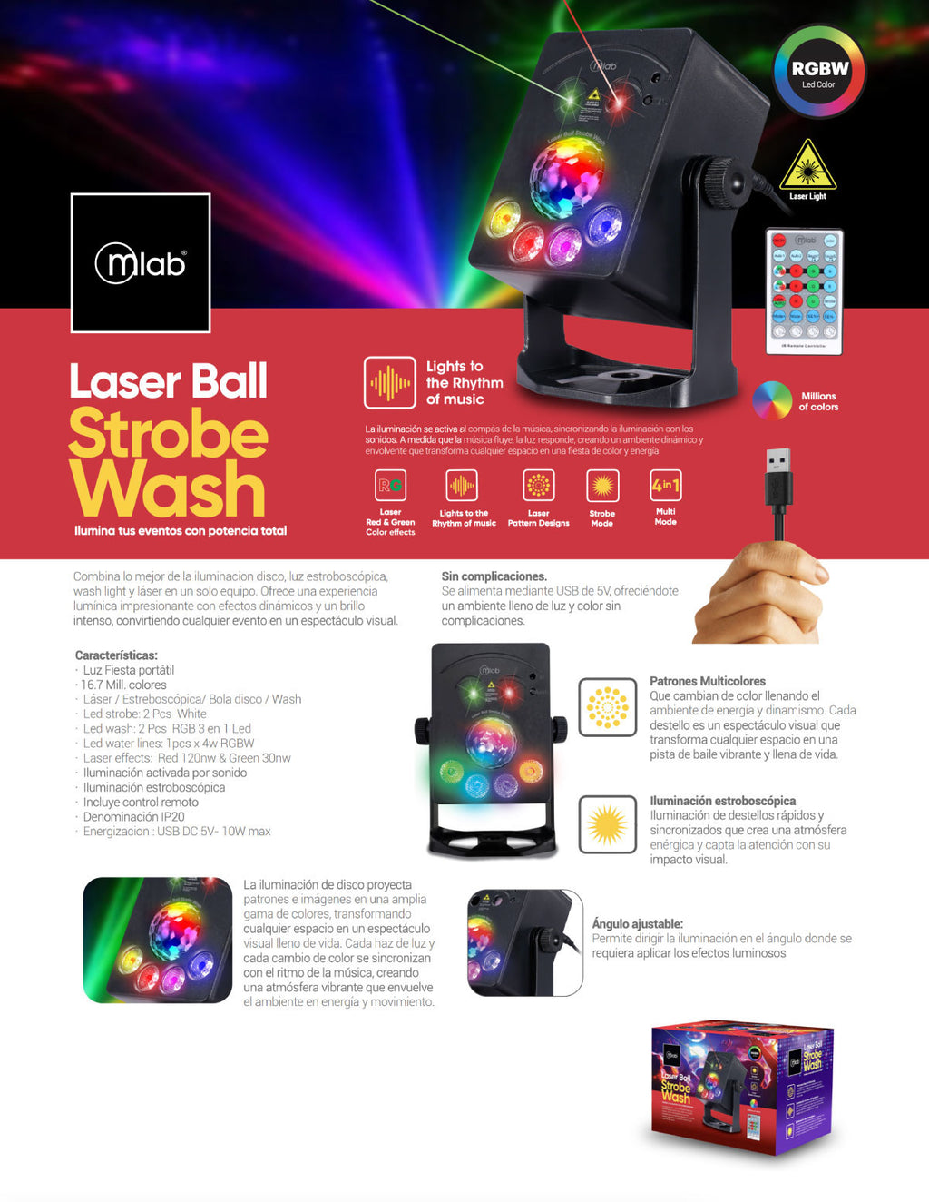 9425 – Luces Laser Ball Strobe Wash