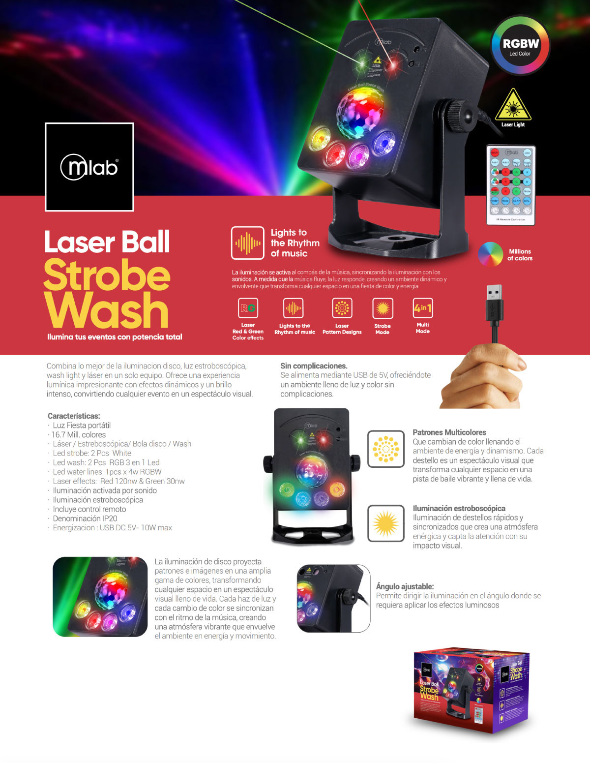 9425 – Luces Laser Ball Strobe Wash