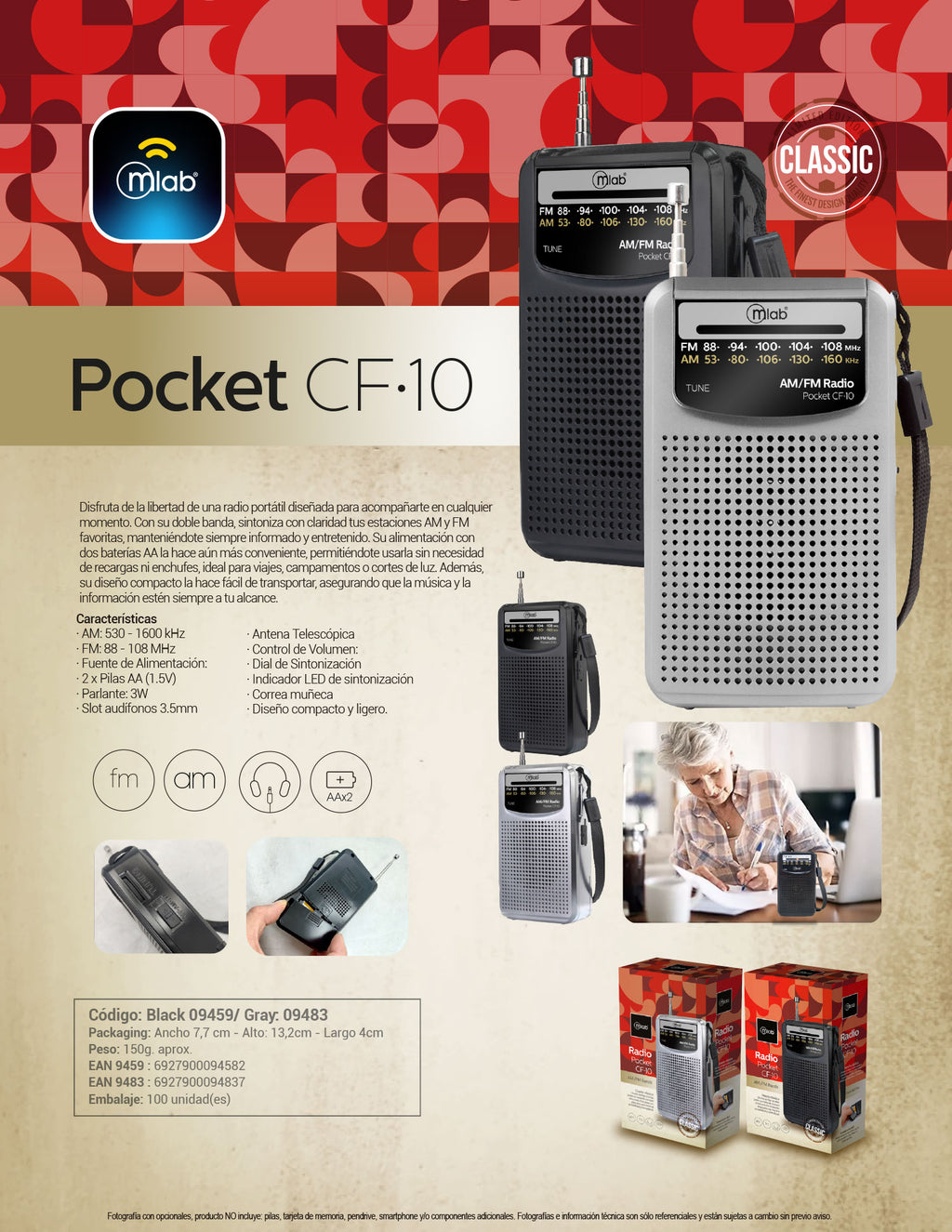 9459 – Pocket CF·10 – Black