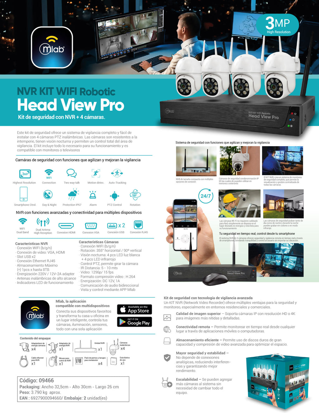 9466 – Head View Pro NVR KIT WIFI Robotic