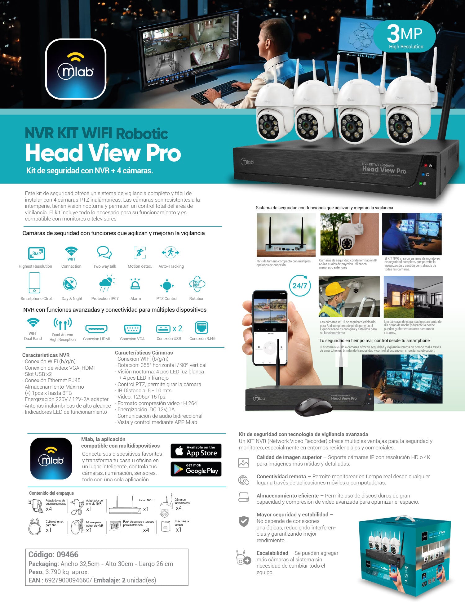 9466 – Head View Pro NVR KIT WIFI Robotic