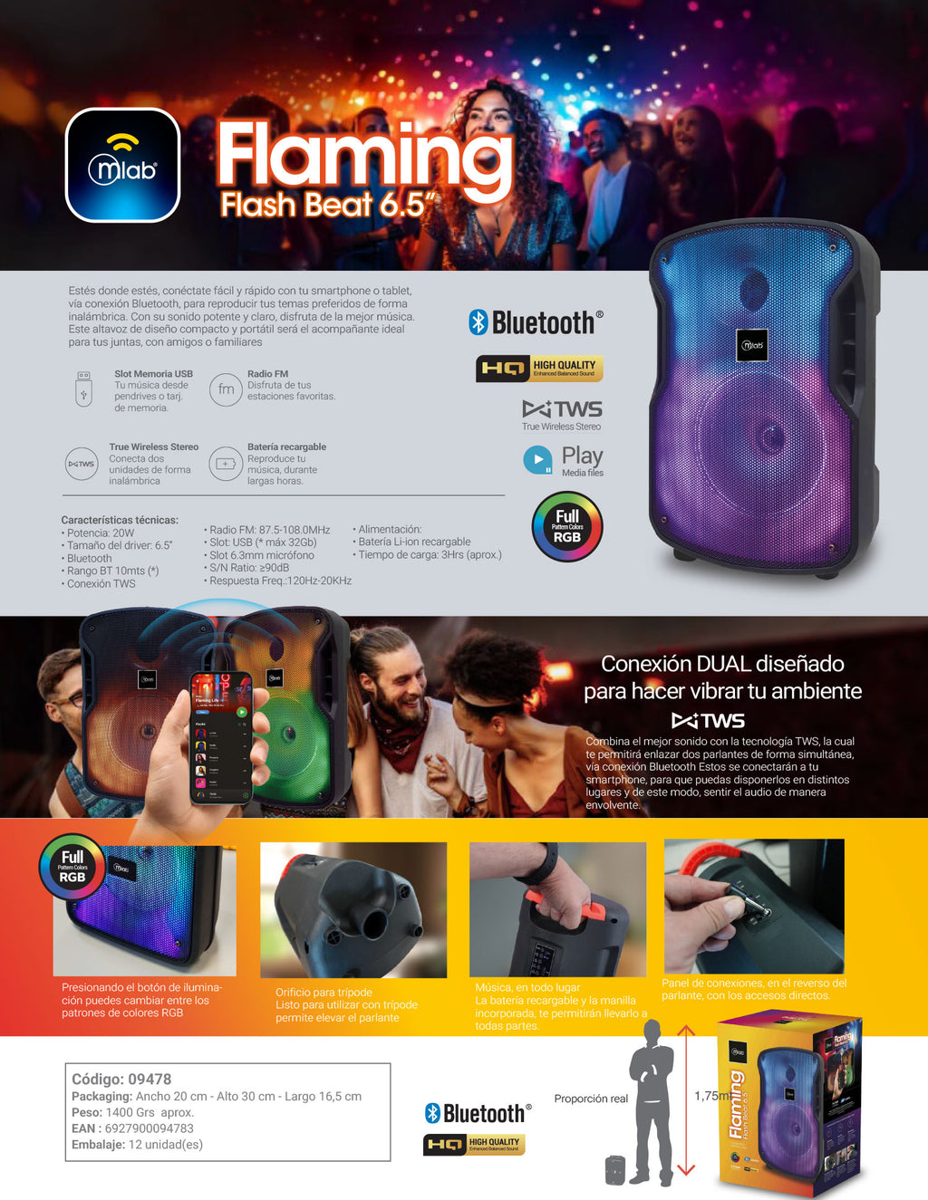 9478 – Flaming Flash Beat 6.5″