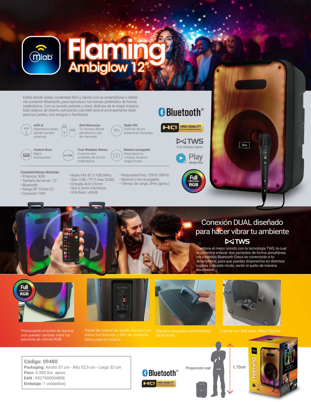 9480 – Flaming Ambiglow 12″