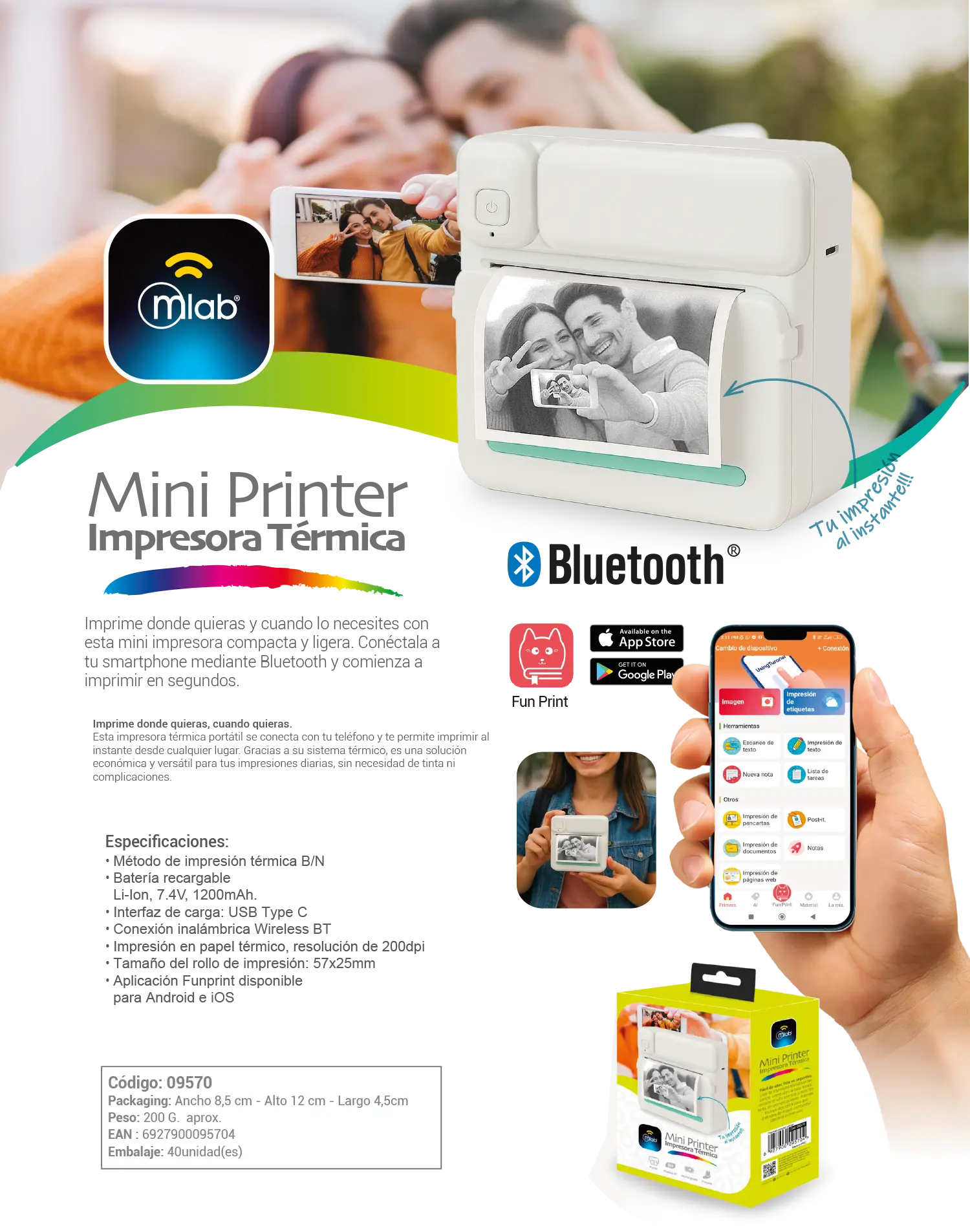 9570 – Mini Printer Impresora Térmica