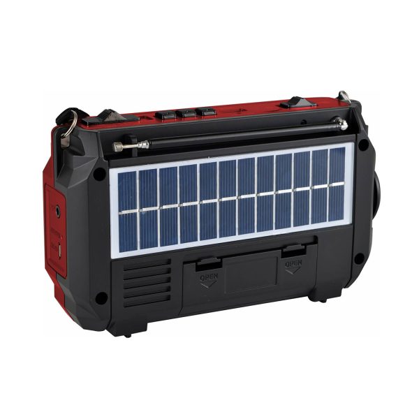 9583 - Radio Emergency Alert Disaster Rechargeable Dinamo Solar - Red - Image 7