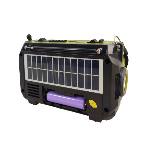 9584 - Radio Emergency Alert Disaster Rechargeable Dinamo Solar - Green - Image 2