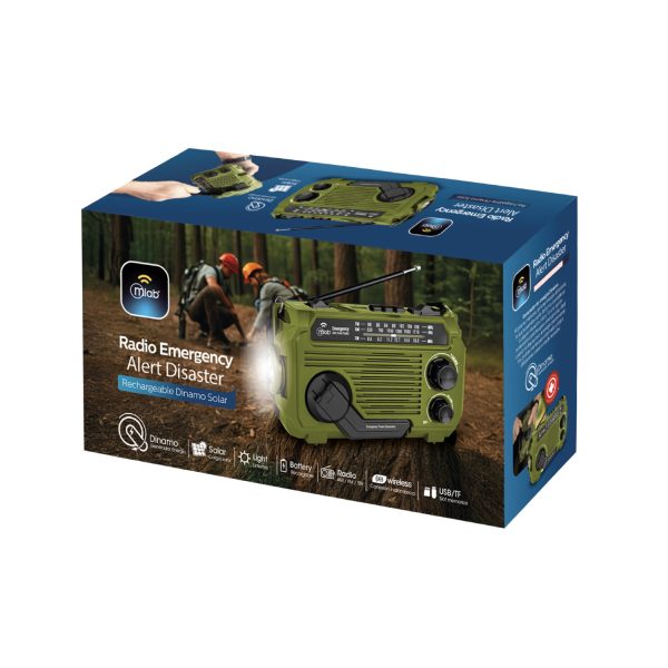 9584 - Radio Emergency Alert Disaster Rechargeable Dinamo Solar - Green - Image 3