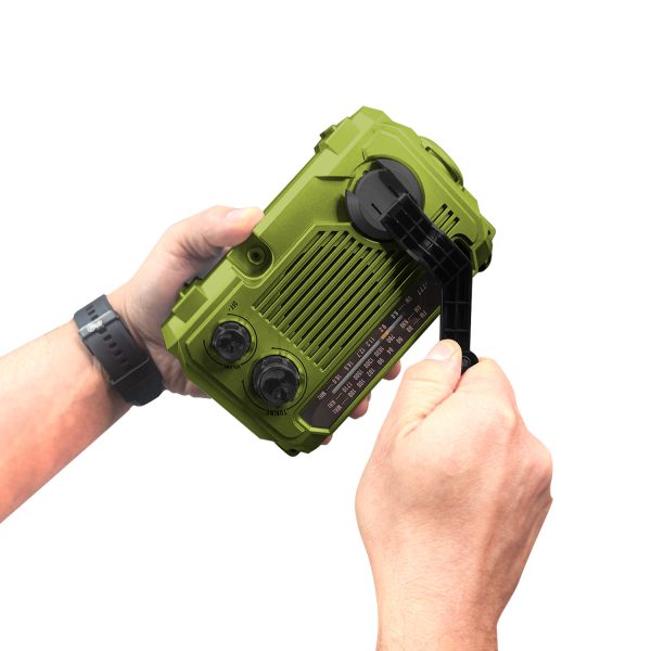 9584 - Radio Emergency Alert Disaster Rechargeable Dinamo Solar - Green - Image 5