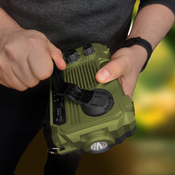 9584 - Radio Emergency Alert Disaster Rechargeable Dinamo Solar - Green - Image 7