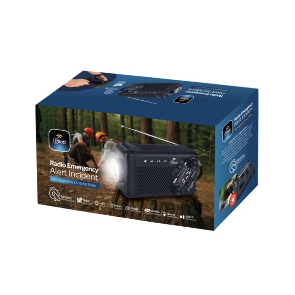 9585 - Radio Emergency Alert Incident Rechargeable Dinamo Solar / Black - Image 6