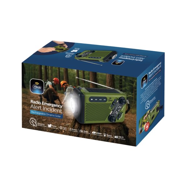9586 - Radio Emergency Alert Incident Rechargeable Dinamo Solar / Green - Image 7