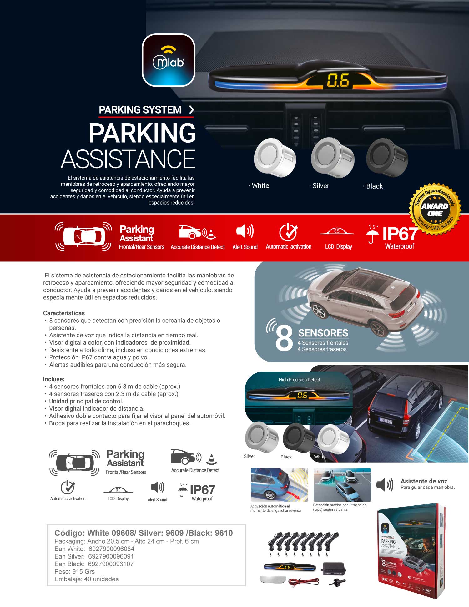 9608 – Parking Asistance – White