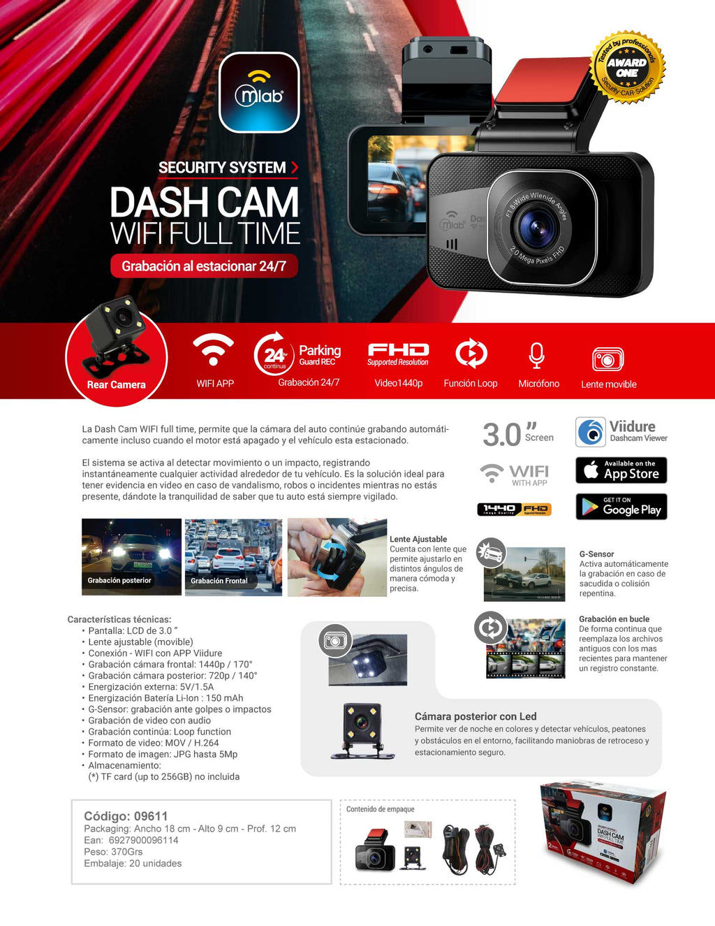 9611 – Dash Cam Wifi Full Time