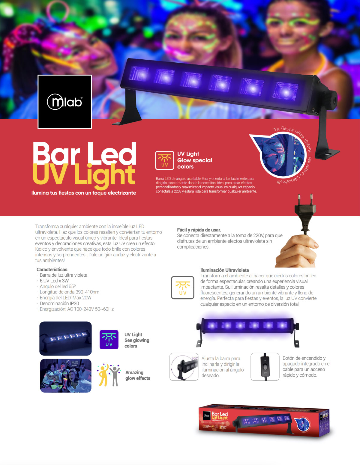 9422 – Luces Bar Led UV Light