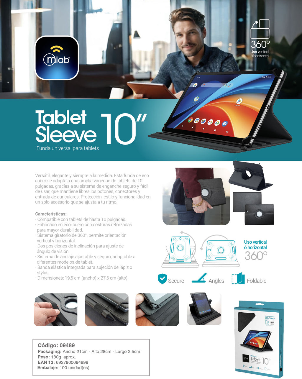 9489 – Tablet Sleeve 10″ Funda universal para tablets 10”