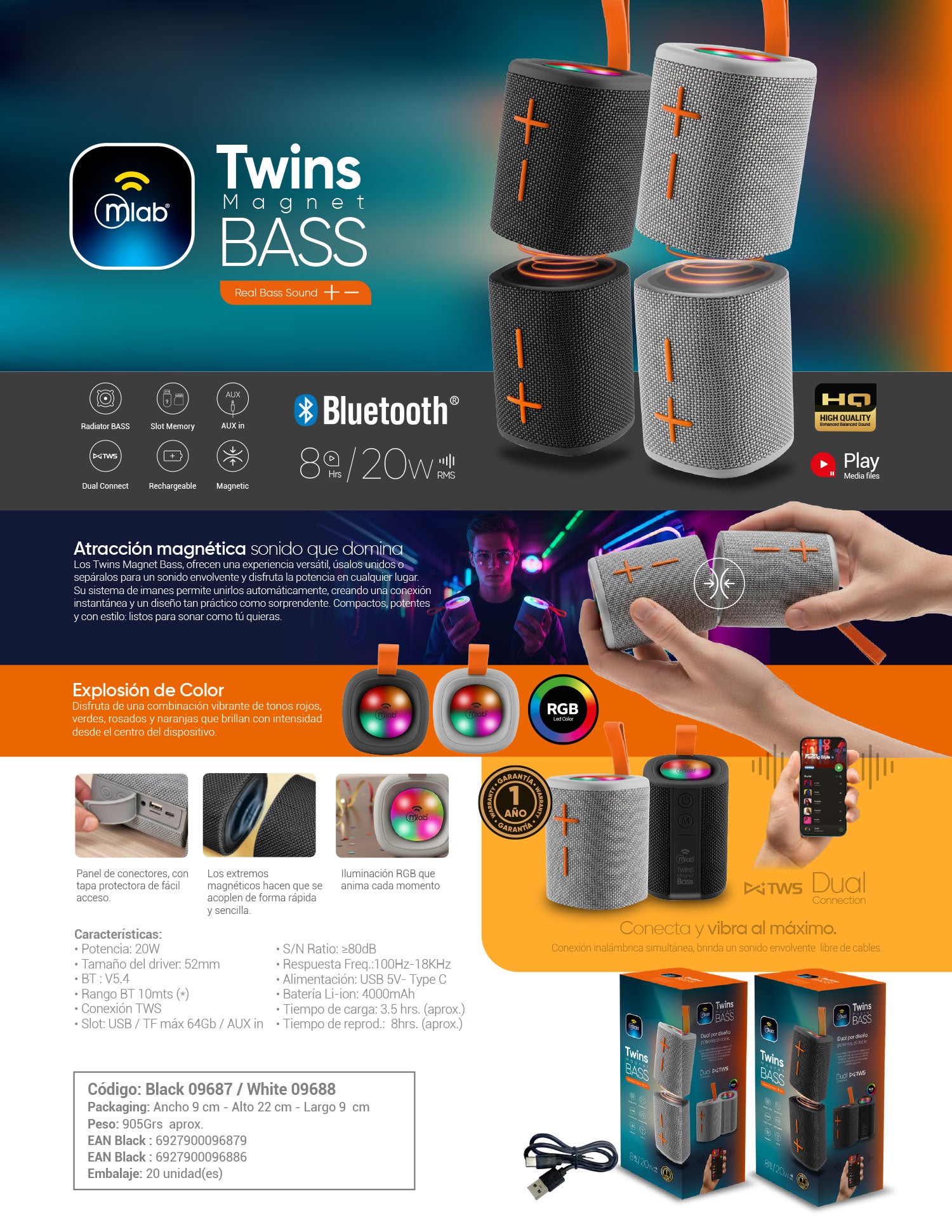 9687 – Twins Magnet BASS – Black
