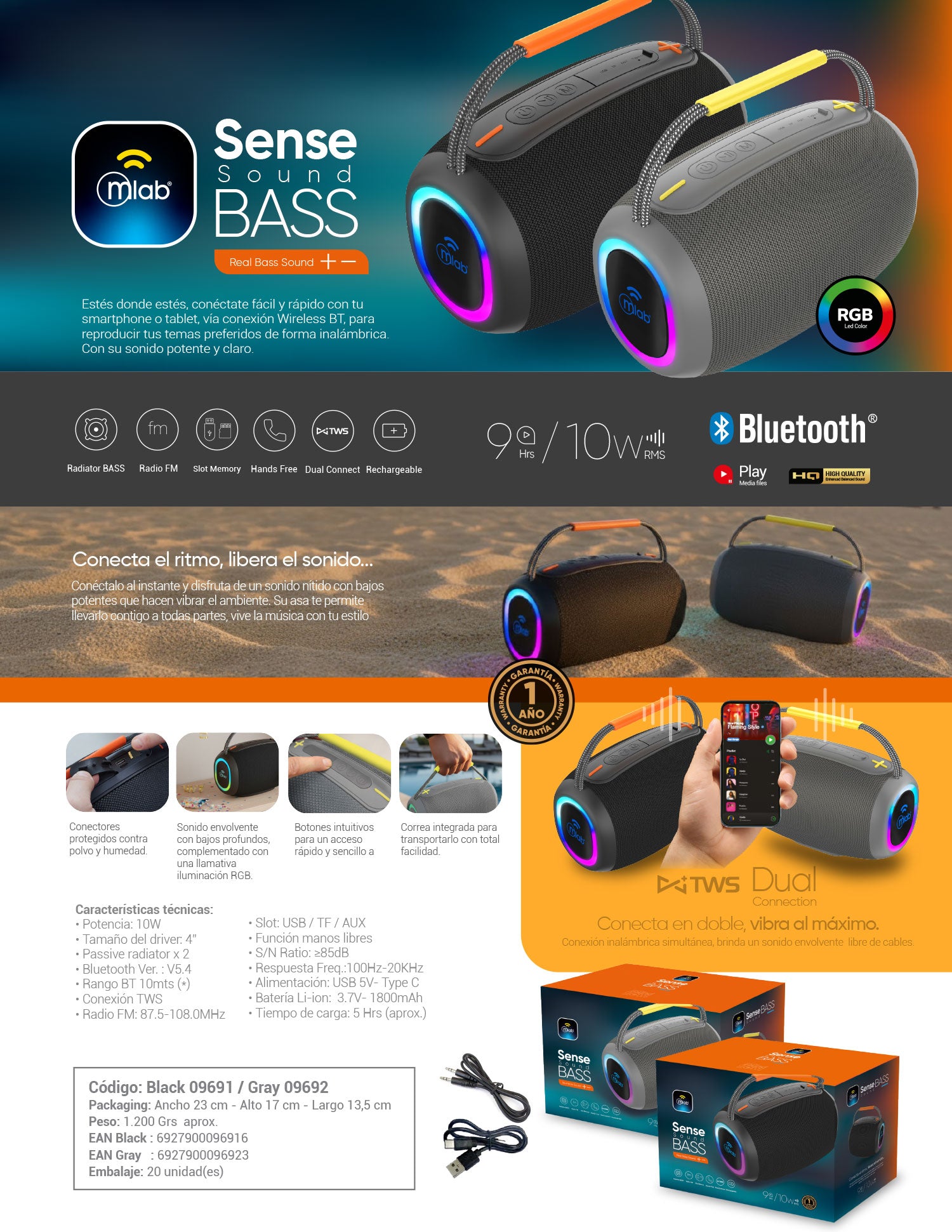 9691 – Sense Sound BASS – Black