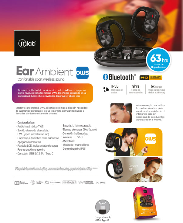 9361 – EarAmbient Confortable sport wireless sound