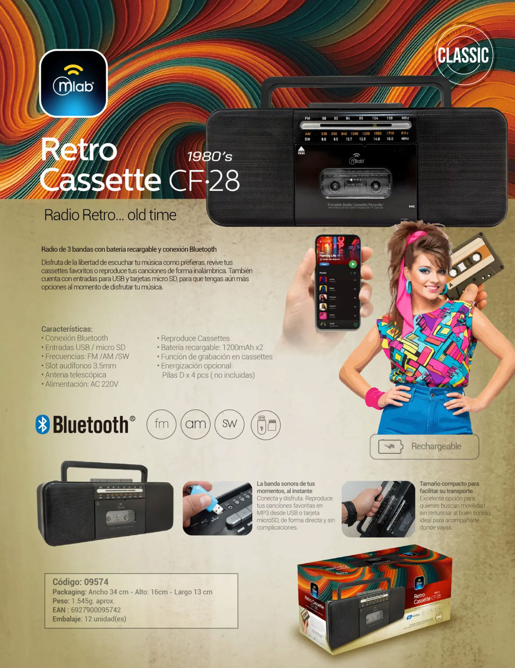 9574 – Retro Cassette 1980’s – CF·28