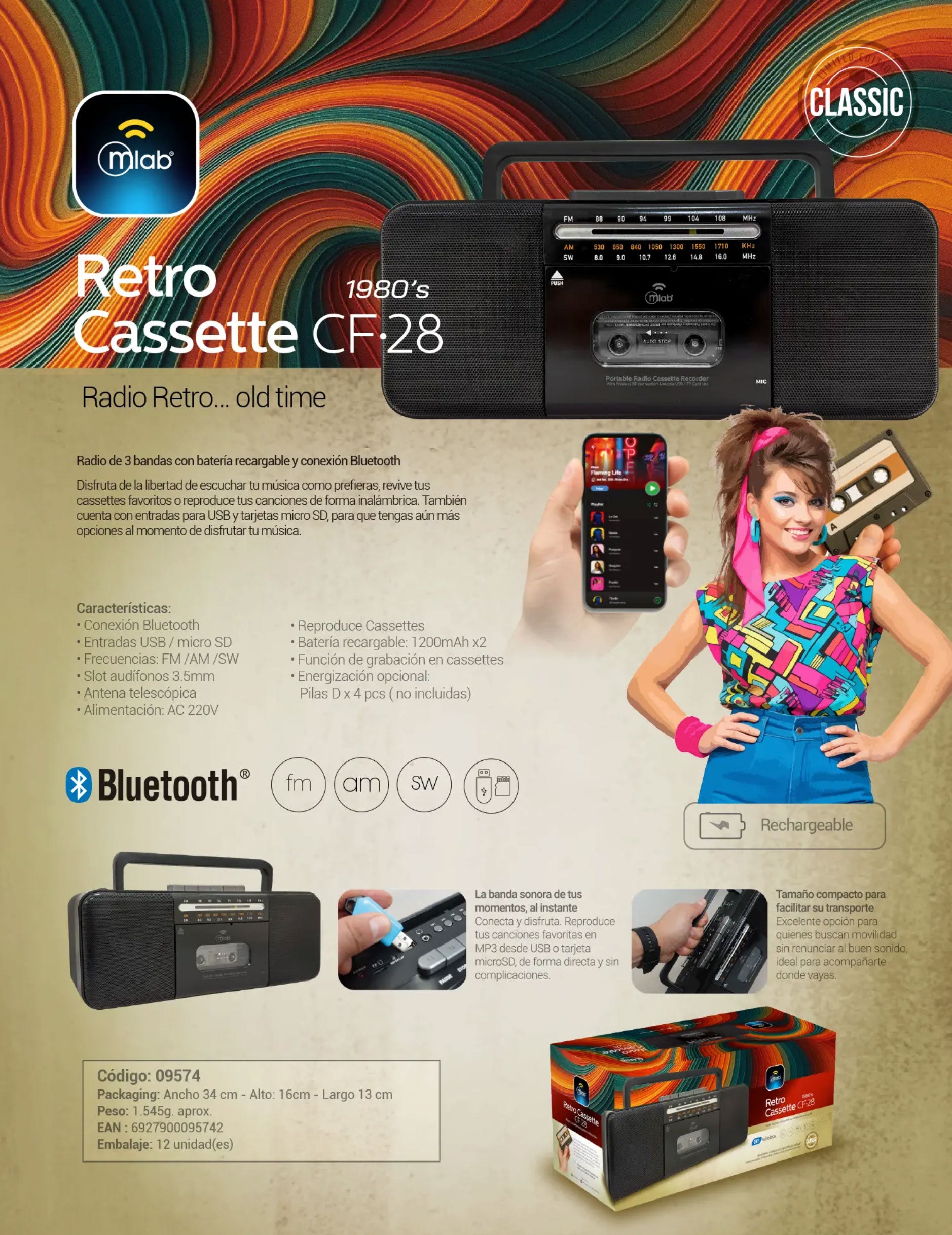 9574 – Retro Cassette 1980’s – CF·28
